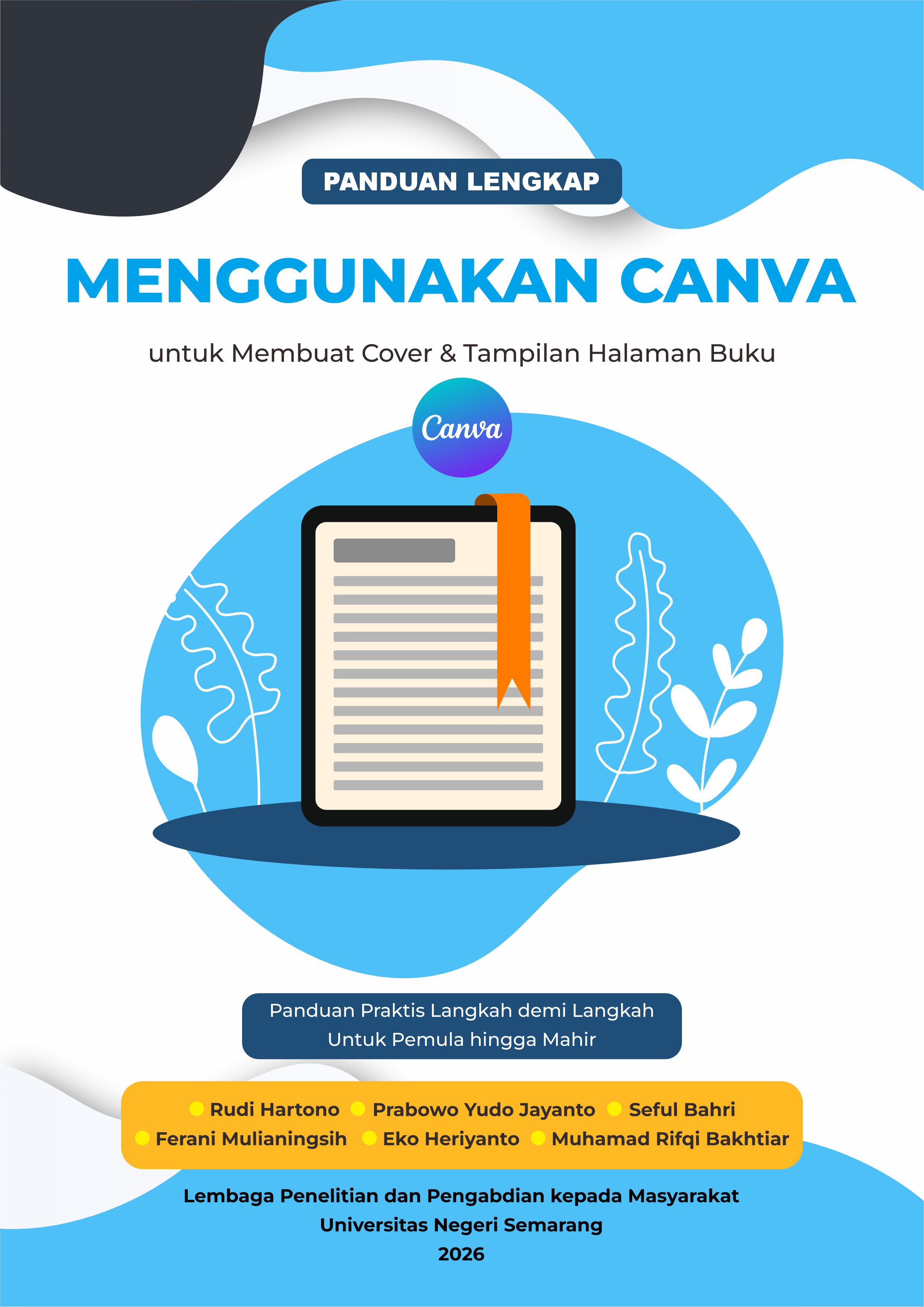 Desain Cover Buku Depan, Dalam, & Belakang - Canva